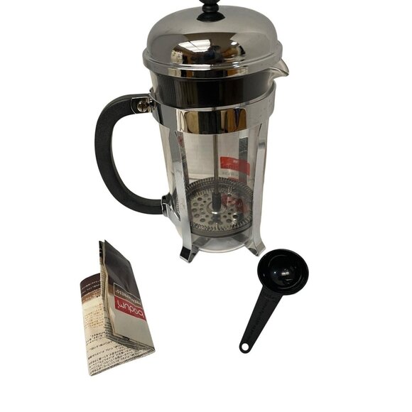 Bodum Chambord French Press Coffee Maker 34 Oz Stainless Steel & Glass With Scoo - Picture 2 of 12